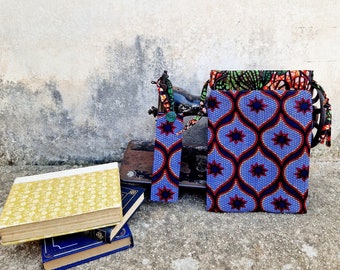 BOOK PURSE ROBERTA, book protector, book bag, fabric book pouch, book and kindle accessories, book covers, fabric book cover, african cotton