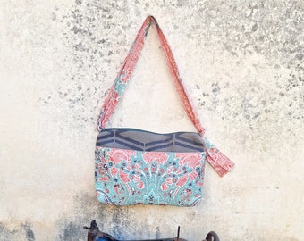 Ambra Small Crossbody Bag, Handmade Fabric Shoulder Bag, Adjustable Strap, Lightweight Textile Purse, Sweet Gift Idea for Women