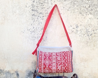 MILVA Small Crossbody Bag, Handmade Fabric Shoulder Bag, Adjustable Strap, Lightweight Textile Purse, Sweet Gift Idea for Women