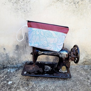 POUCH ROSSO di FIORI, zip pouch, box pouch, purses for women, purses bag, purses handmade, make-up pouch, zipper purse, bag and purses