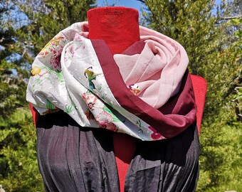 Medium Scozzese Cardo Peltro Sciarpa Fascia Plaid Anello