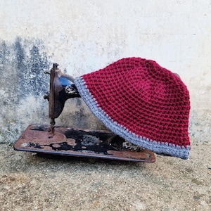 HAT INES, wool crochet bucket hat, wool buchet hat, handmade hat women, wool hat crochet, wool red hat, gift for her, gift for Christmas