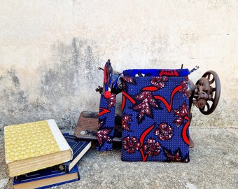 BOOK PURSE SABRINA, book protector, book bag, fabric book pouch, book and kindle accessories, book covers, fabric book cover, african cotton