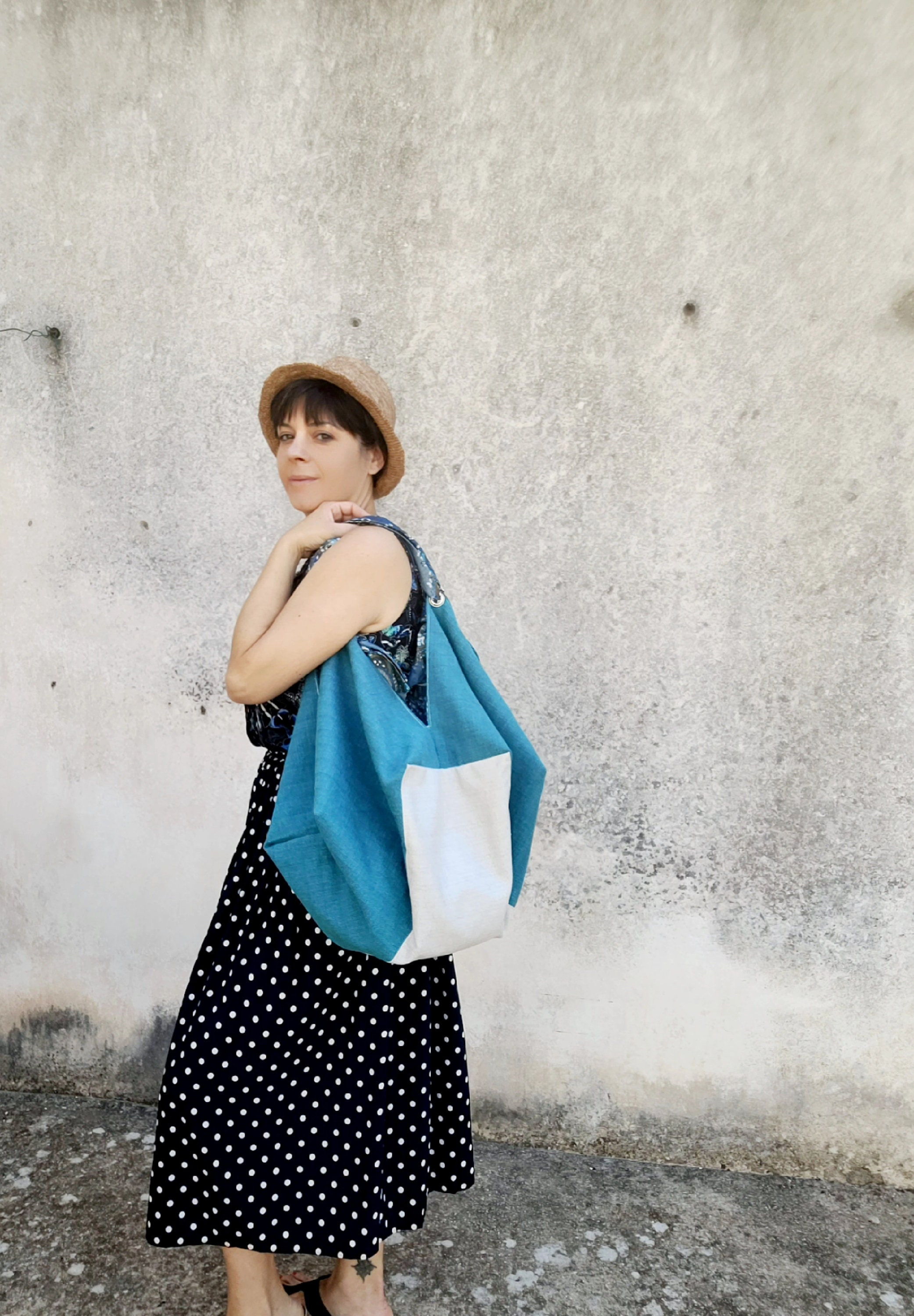 バッグ shesaidthat origami bag navy Origami Bag - Foldable