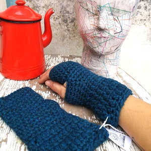 GLOVES NINA, wool gloves, accessories, handmade, fingerless glover for women, wool gloves fingerless, crochet gloves, winter gloves, winter image 8