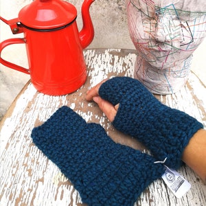 GLOVES NINA, wool gloves, accessories, handmade, fingerless glover for women, wool gloves fingerless, crochet gloves, winter gloves, winter image 10