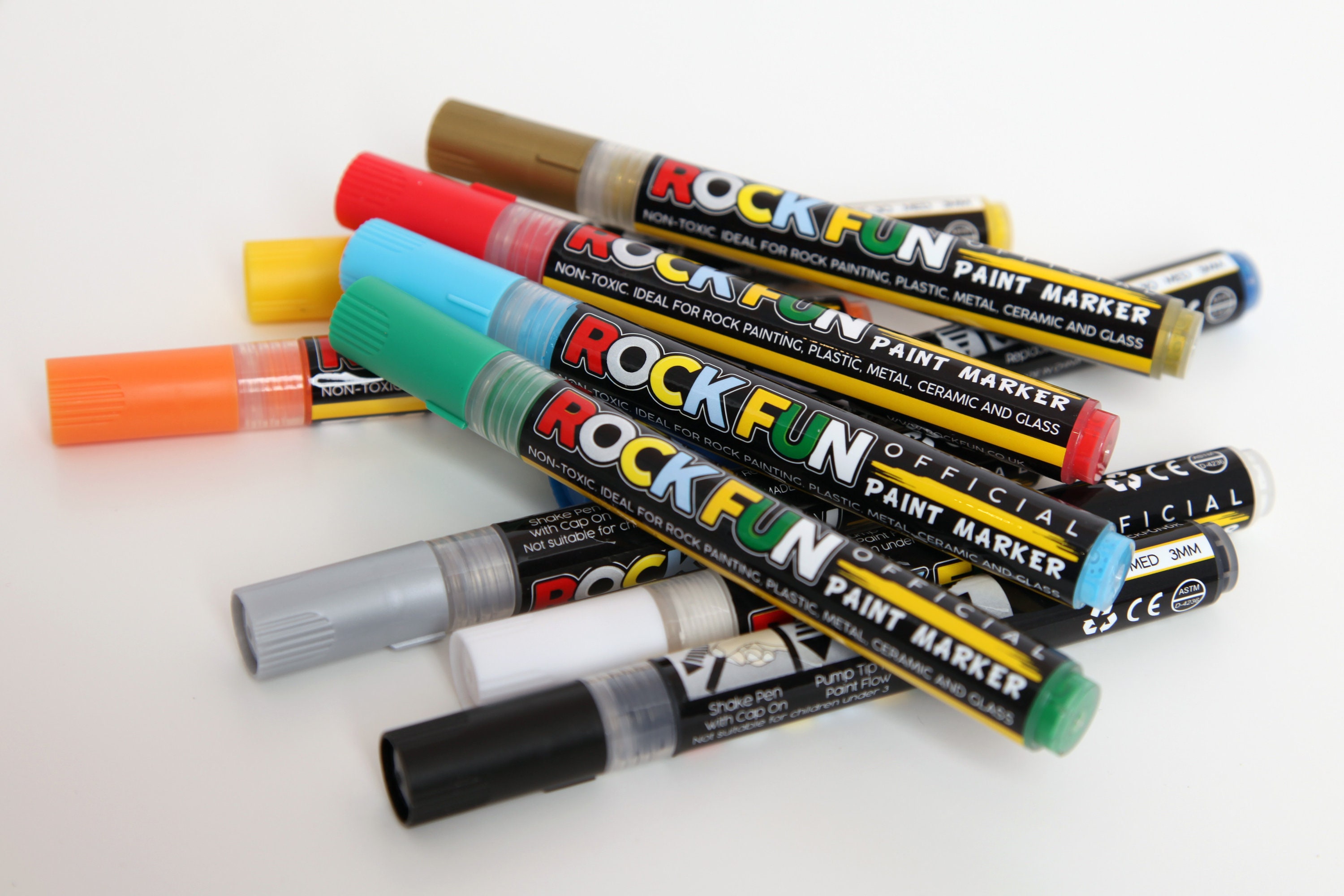 ROCKFUN Acrylic Paint Marker Pen Set, 10colours, Paint Pens for Rock