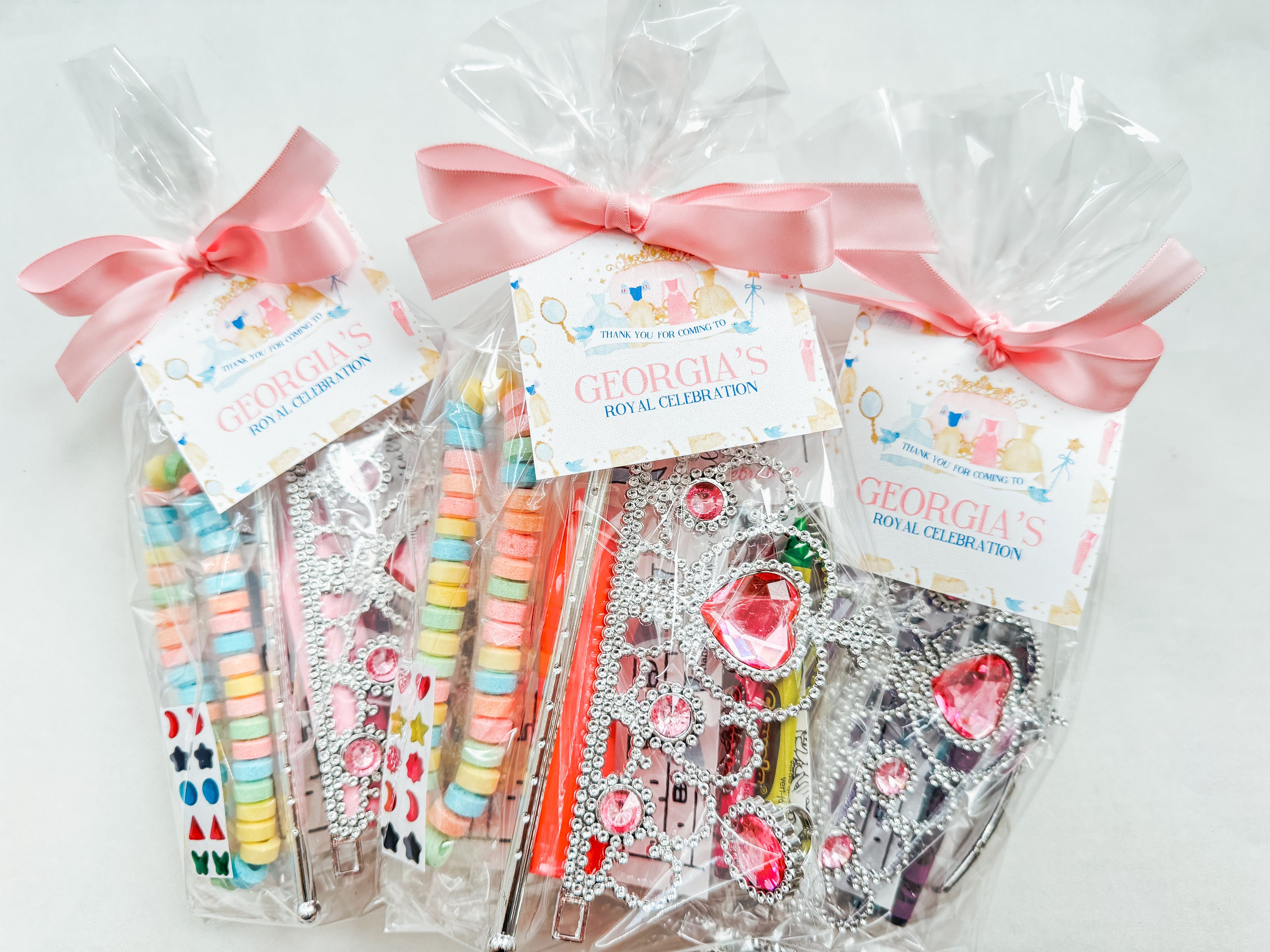 dress up party favors Custom Princess Party Favor Goodie Bag, Tiara, Wand & Candy