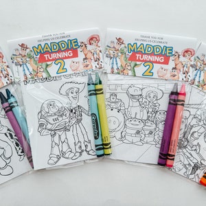 Toy Story Party Favors, Party Favor Mini Coloring Sheets & Crayons, Two Infinity and Beyond Party Favor, Custom Toy Story Party Favor Bag