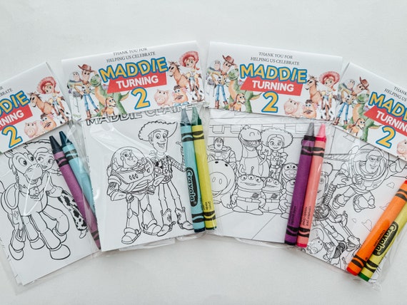 Toy Story Party Favors, Party Favor Mini Coloring Sheets & Crayons, Two Infinity and Beyond Party Favor, Custom Toy Story Party Favor Bag