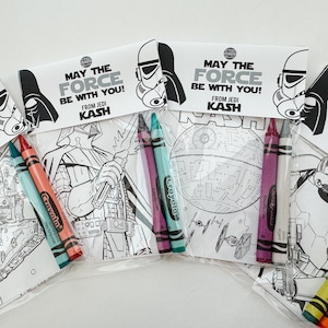 Star Wars Party Favors, First Order Star Wars Party Favor Mini Coloring Sheets & Crayon, Storm Trooper Favor, Star Wars Galactic party gift