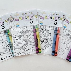 Buzz Lightyear Party Favors, Party Favor Mini Coloring Sheets & Crayons, Two Infinity Party Favor, Toy Story Party Favor, Buzz Class Favors