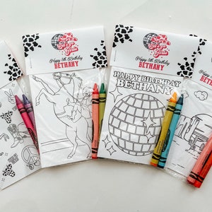 Let’s Go Girls Birthday Party Favors, Party Favor Mini Coloring Sheets & Crayons, Cowgirl Party Favor, Space Disco Cowgirl Party Favor