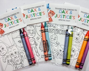 PJ Masks Coloring Party Favors, Mini Coloring Sheets and Crayons Bag