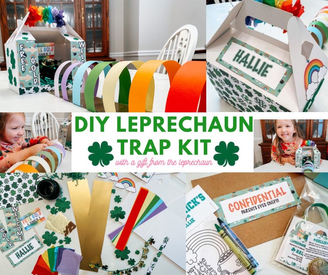 Leprechaun Trap For Kids Roacasumy St Patrick's Day Leprechaun Trap Kit For Kids DIY St. Patrick's Day Wood Craft Leprechaun Kit To Make A Trap To Catch A Leprechaun, St Patricks Day