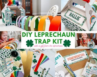 Leprechaun Trap Kit for St Patrick's Day, Fun DIY Leprechaun Trap for Kids to Assemble for St Patty's Day, Leprechaun Trap Kit with Gift