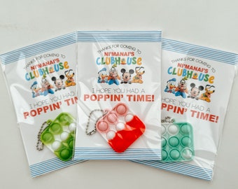 Mickey Mouse Clubhouse Party Favor, Mickey Pop it, Clubhouse Birthday Party Pop-it, Mickey Clubhouse Party Popper, Mouse Birthday Favors
