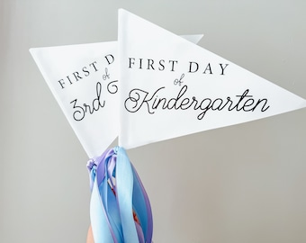 First Day of School Pennant, Photo Prop with Ribbons