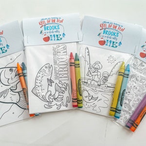 O-fish-ally One Birthday Party Favors, Party Favor Mini Coloring Sheets & Crayons, Fishing Birthday Party Favor, Ofishally One Party Favor