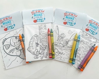 O-fish-ally One Birthday Party Favors, Party Favor Mini Coloring Sheets & Crayons, Fishing Birthday Party Favor, Ofishally One Party Favor