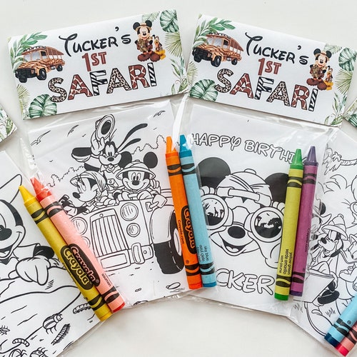 Mickey Safari Party Favor Safari Mickey Kids Mini Coloring - Etsy