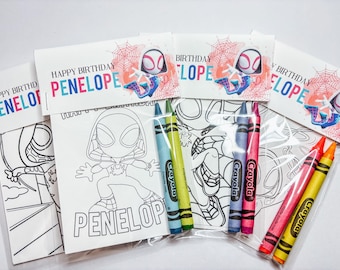Ghost Spider Coloring Party Favors, Mini Coloring Sheets and Crayons Bag