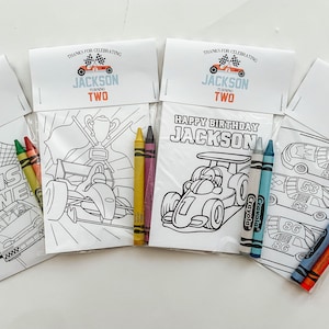 Race Car Party Favors, Party Favor Mini Coloring Sheets & Crayons, Hot Wheels Race Car Party Favor, Custom Car Party Favor