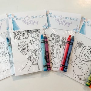 Frozen Party Favors, Ice Princess Party Favor Mini Coloring Sheets & Crayons, Elsa Frozen Party Favor, Frozen Birthday Party Favor