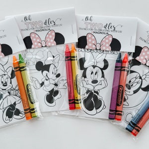 Minnie Mouse Party Favors, Party Favor Mini Coloring Sheets & Crayons, Minnie Party Favor, Minnie Mouse Clubhouse Party Favor, Mouse Favor