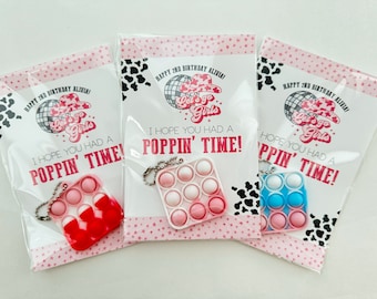 Disco Cowgirl Pop It Keychain Party Favor, Personalized