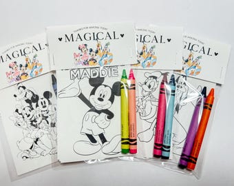 Mickey Mouse Clubhouse Coloring Party Favors, Mini Crayons, Personalized Goodie Bag
