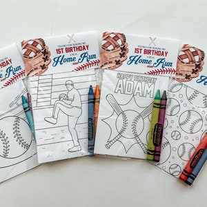 Baseball Rookie Birthday Party Favors, Party Favor Mini Coloring Sheets & Crayons, My Rookie Year Party Favor, Rookie Party Favor, MVP favor