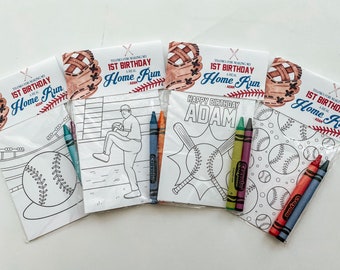 Baseball Rookie Birthday Party Favors, Party Favor Mini Coloring Sheets & Crayons, My Rookie Year Party Favor, Rookie Party Favor, MVP favor