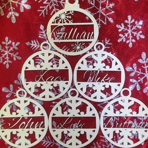 Custom Christmas Ornaments, Personalized Name Wooden Ornaments