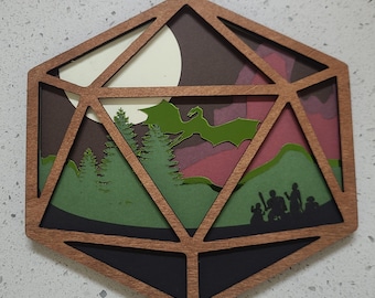 Op DnD geïnspireerde 3D-muurkunst met meerdere lagen