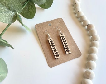 Wooden Geometric Dangle Earrings