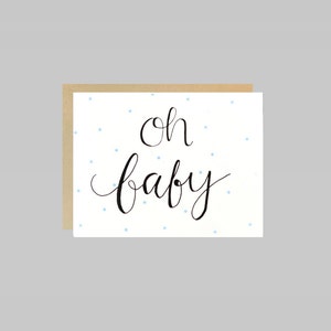 Baby Shower Card | Pink, Blue, or Grey Dots