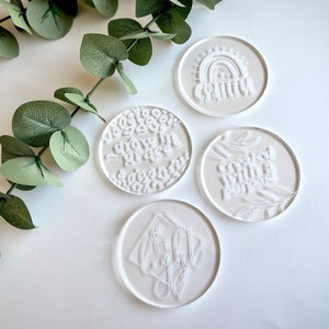 Clear Acrylic Waterproof Coaster With Bible Verse