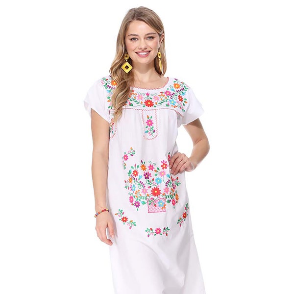 unik Robe mexicaine traditionnelle brodée Taille S-3X WD2058