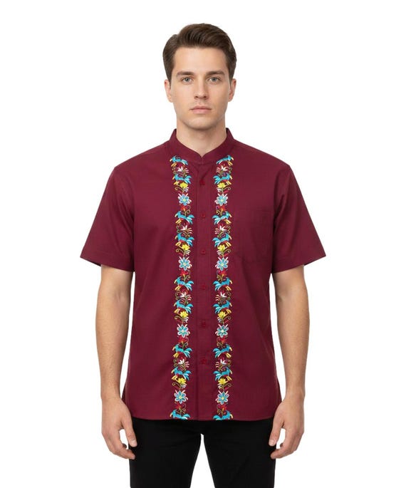 Unik Premium Quality Adult Guayabera Queztal Pattern Shirts Unik Premium Quality Adult Guayabera Queztal Pattern Shirts