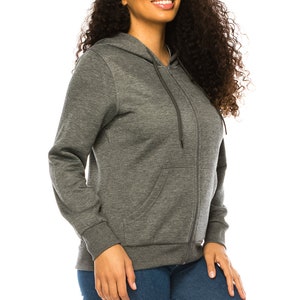 unik Sweat à capuche zippé doublé de satin de qualité supérieure avec poches de voyage cachées Dark Grey