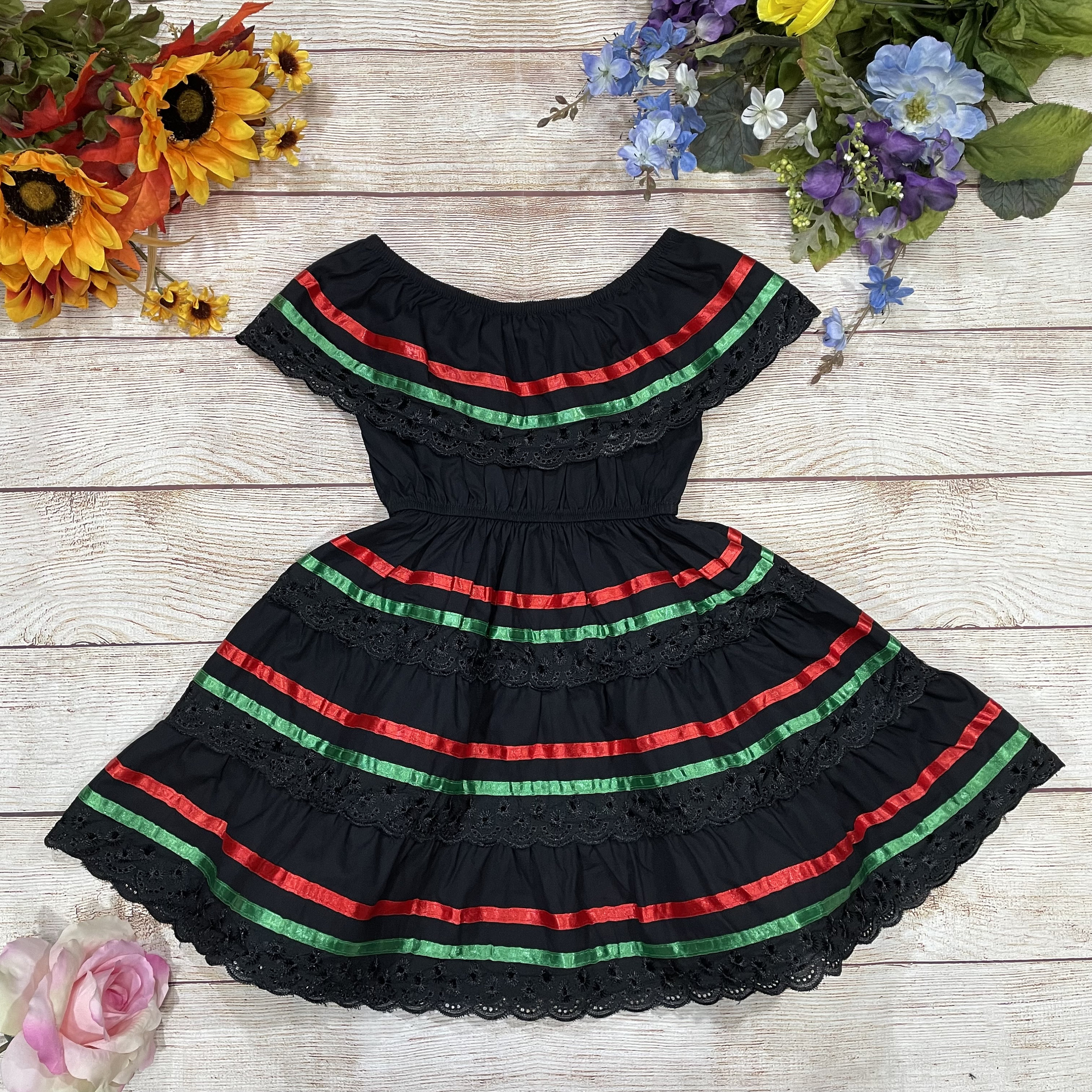 Unik Traditional Mexican Dress for Little Girls Size 2 14 Birthday Party Cinco De Mayo Fiesta Etsy UK