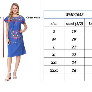 unik Embroidered Traditional Mexican Dress Size S-3X WD2058 image 10