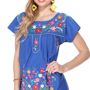 unik Embroidered Traditional Mexican Dress Size S-3X WD2058 image 4