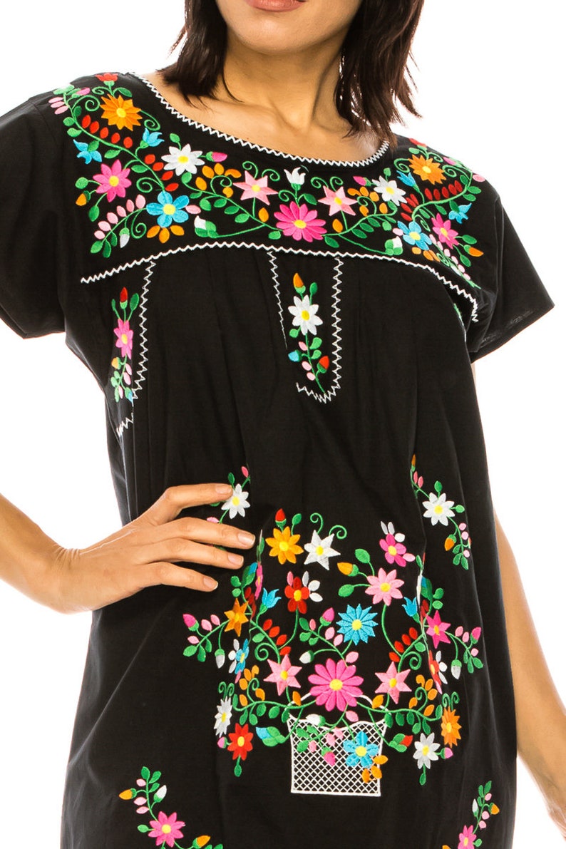 Unik Embroidered Traditional Mexican Dress Size S-3X WD2058 - Etsy