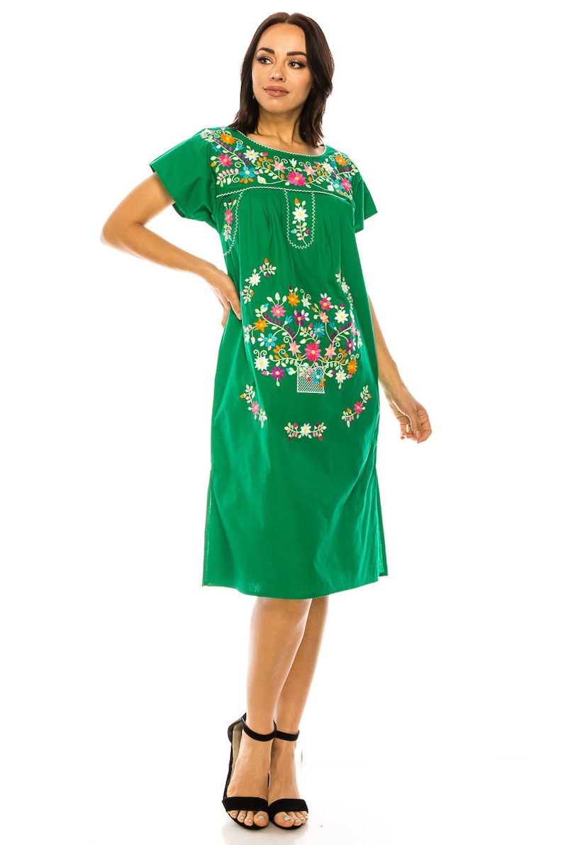 unik Embroidered Traditional Mexican Dress Size S-3X WD2058 image 7