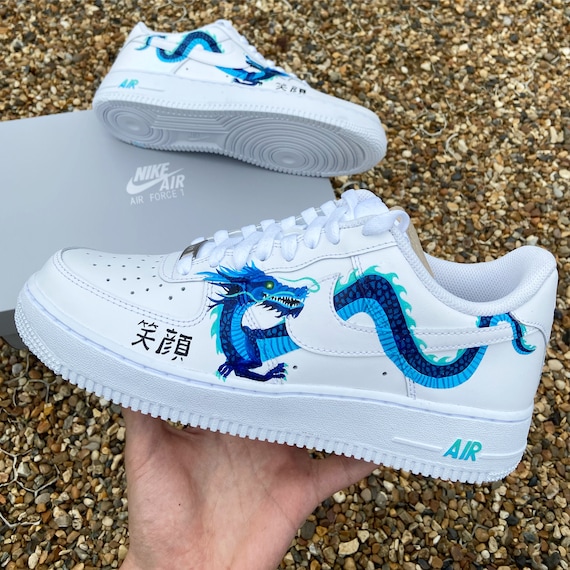 Nike Air Force 1 Blue Dragon customs 