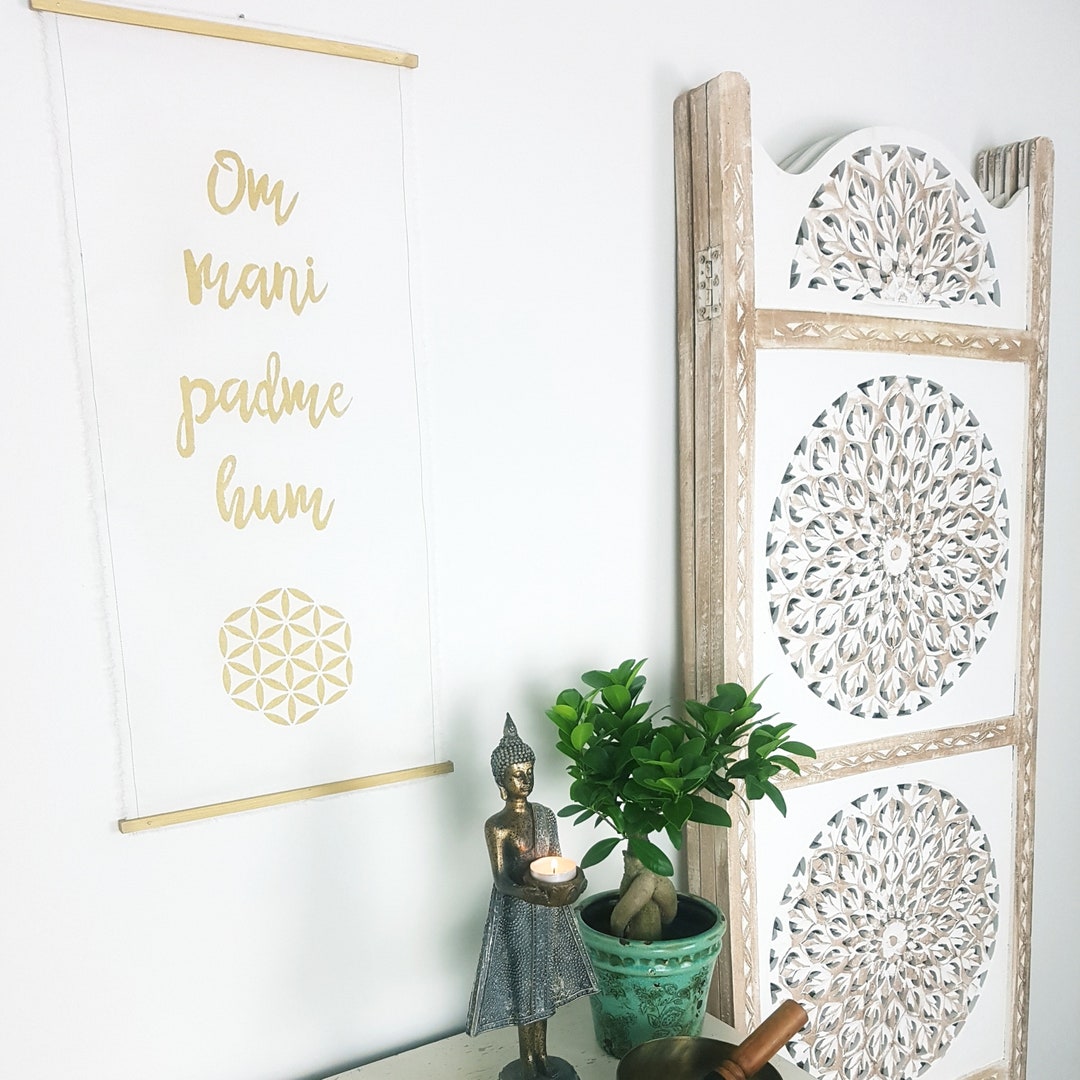 Wall Hanging Om Mani Padme Hum Etsy