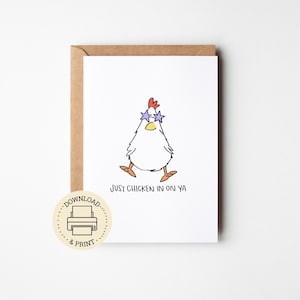 Carte à imprimer | je pense à vous / portez-vous bien salutation | téléchargement numérique| carte de voeux réutilisable |