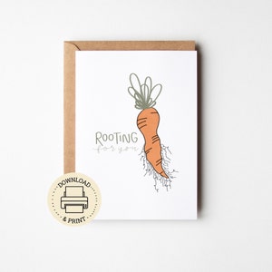 rooting for you greeting card| printable card| encouragement card| digital download| reusable greeting card| pun card for friends